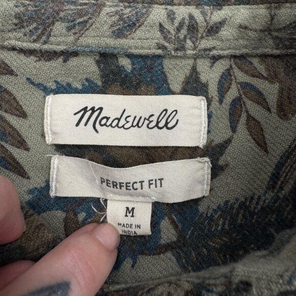 Madewell Men’s M Sunday Flannel Perfect Shirt Pine Cone Vetiver Green - Picture 3 of 9